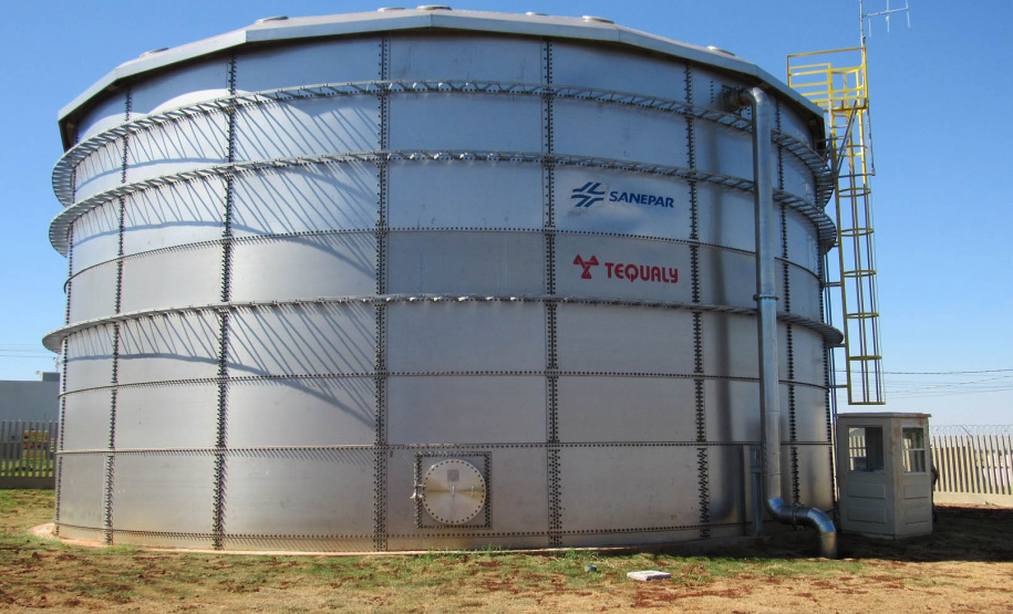 A Sanepar colocou em operação o mais novo reservatório de água de Cascavel, com capacidade de dois milhões de litros de água.  - Cascavel - 16/03/2021  -  Foto: Divulgação Cascavel