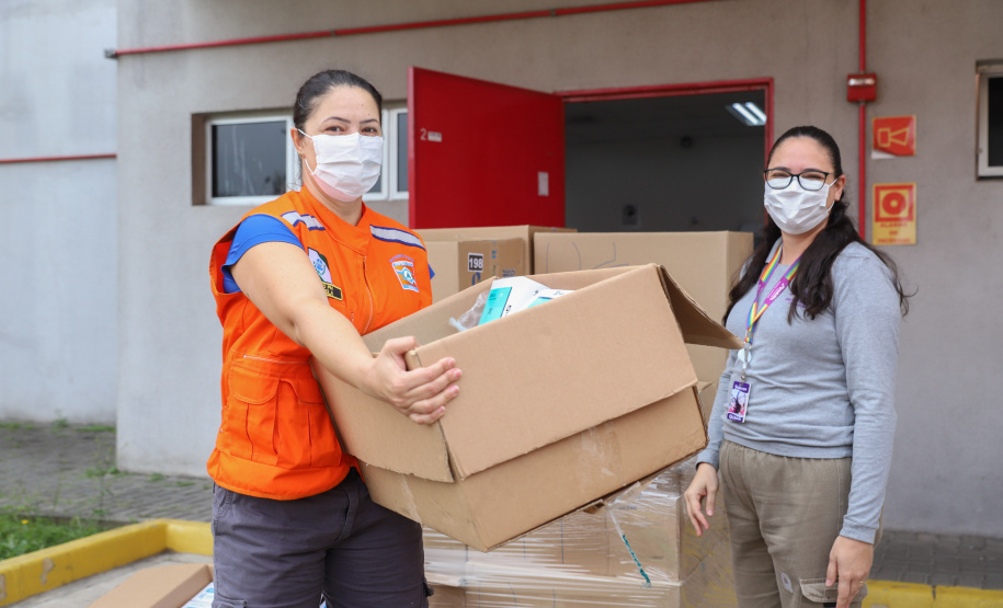 Entrega Mondelez A Mondelez Brasil faz a entrega de Kits Covid e de mascaras de proteçao para a Defesa Civil 24/03/2021 - Foto: Geraldo Bubniak/AEN
