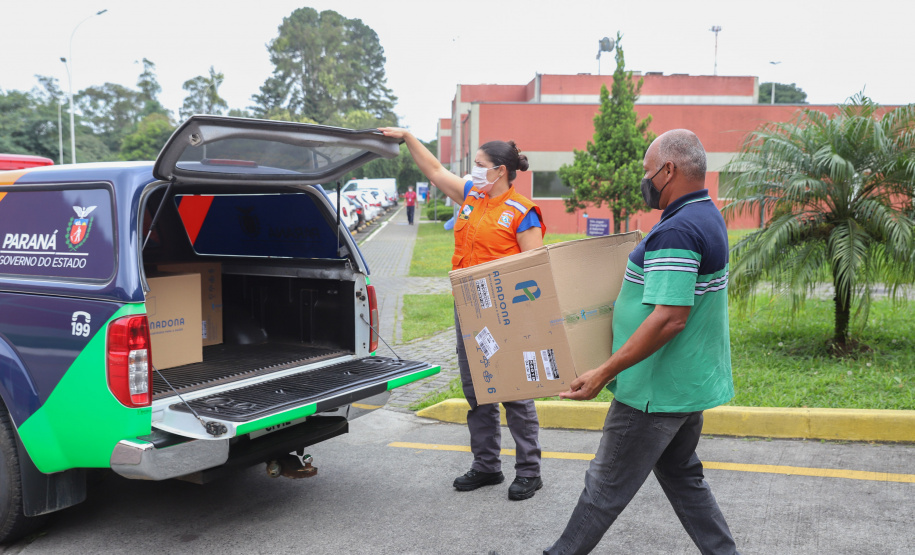 Entrega Mondelez A Mondelez Brasil faz a entrega de Kits Covid e de mascaras de proteçao para a Defesa Civil 24/03/2021 - Foto: Geraldo Bubniak/AEN