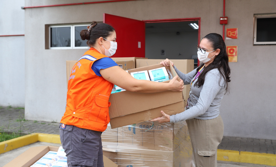 Entrega Mondelez A Mondelez Brasil faz a entrega de Kits Covid e de mascaras de proteçao para a Defesa Civil 24/03/2021 - Foto: Geraldo Bubniak/AEN