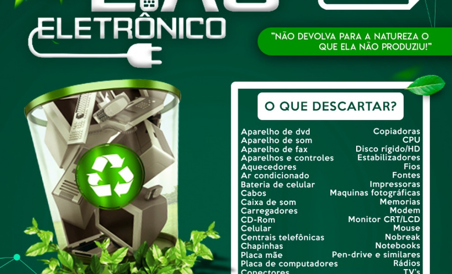IAT apoia descarte de lixo eletrônico com distribuição de mudas nativas em Pitanga
. Foto: SEDEST