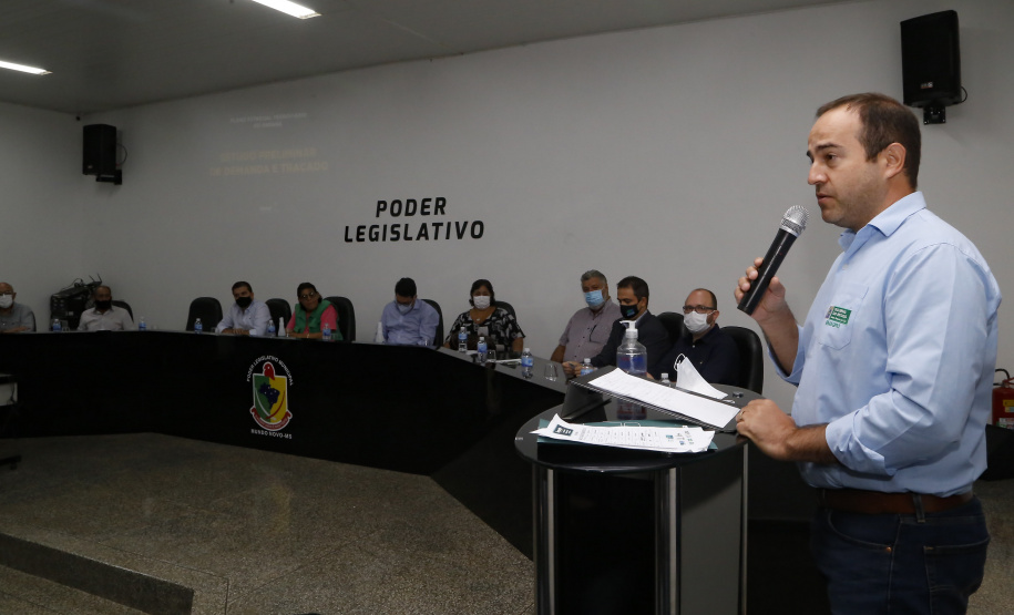Comitiva da Nova Ferroeste visita Mundo Novo, no Mato Grosso do Sul. Os técnicos apresentaram na Câmara de Vereadores da cidade o estudo de demanda e traçado elaborado para a ferrovia.
 Foto Gilson Abreu/AEN