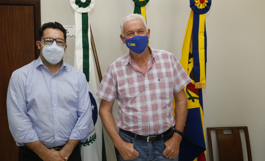 24.03.2021 - Visita do grupo técnico  da nova Ferroeste  na prefeitura de Guaíra, com o prefeito Heraldo Trento.
 Foto Gilson Abreu/AEN