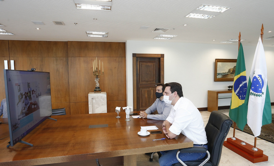 O governador Carlos Massa Ratinho Junior afirmou nesta quinta-feira (25) que a nova modalidade de ensino dos Colégios Cívico-Militares do Paraná (CCM-PR), que começa a ser implantada neste ano letivo em 197 escolas da rede pública estadual, será referência para uma nova geração de estudantes. - Curitiba, 25/03/2021 - Foto: Jonathan Campos/AEN