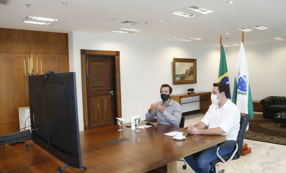 O governador Carlos Massa Ratinho Junior afirmou nesta quinta-feira (25) que a nova modalidade de ensino dos Colégios Cívico-Militares do Paraná (CCM-PR), que começa a ser implantada neste ano letivo em 197 escolas da rede pública estadual, será referência para uma nova geração de estudantes. - Curitiba, 25/03/2021 - Foto: Jonathan Campos/AEN