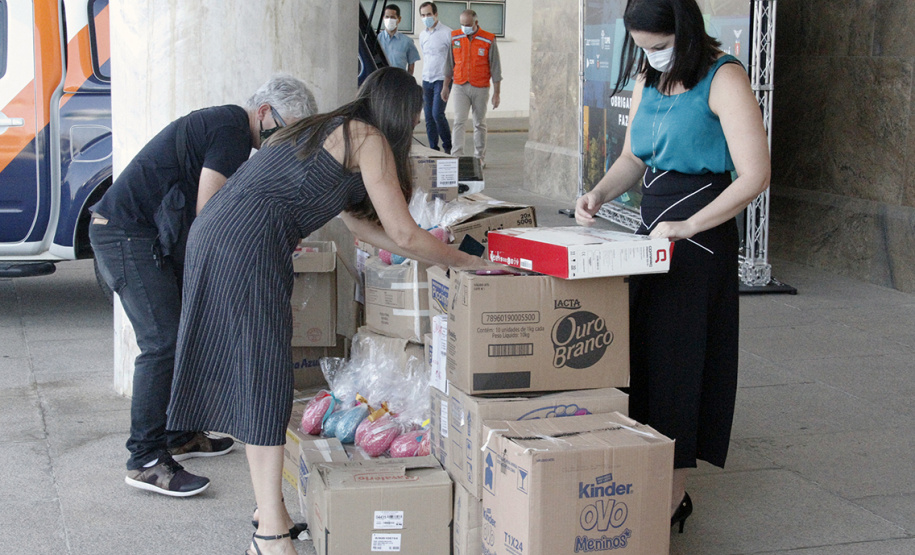 Segurança Pública arrecada 1,4 mil ovos de chocolate para a campanha Páscoa Solidária. Foto:SESP