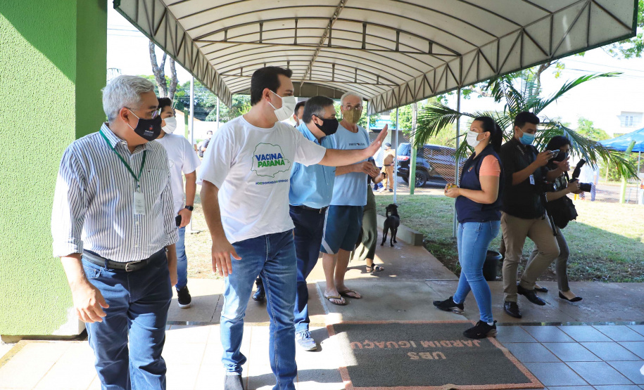 O governador Carlos Massa Ratinho Junior, participa neste domingo (28) da imunização em grupos prioritários em Apucarana. Foto: Jose Fernando Ogura/AEN