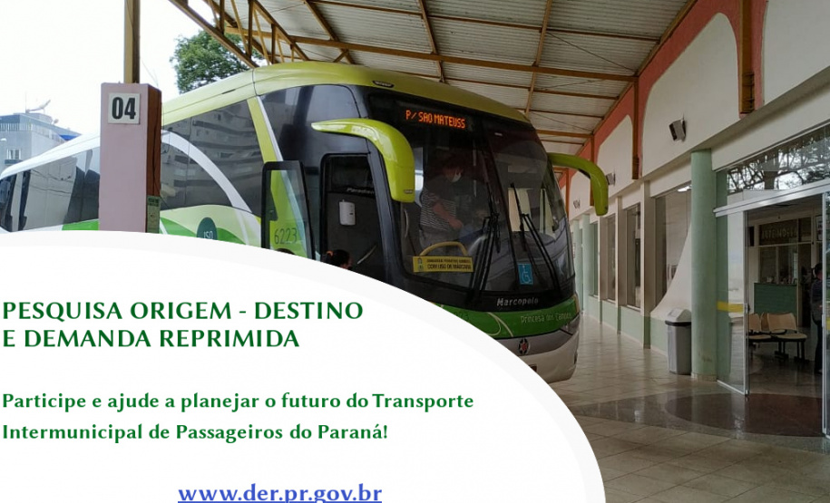 O Departamento de Estradas de Rodagem do Paraná (DER/PR) está lançando nesta quarta-feira (31) a pesquisa online ?Origem ? Destino e Demanda Reprimida? do transporte intermunicipal de passageiros. - Curitiba, 31/03/2021 - Foto: Divulgação DER