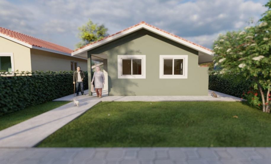 As 60 moradias em construção no município de Maripá, na região Oeste do Estado, estão com 7% do cronograma de construção concluído. A medição foi feita por técnicos da Cohapar que estiveram no conjunto habitacional nesta quarta-feira (31) para fiscalizar o andamento dos trabalhos e garantir a qualidade das moradias. - Curitiba, 31/03/2021 - Foto: Divulgação Cohapar