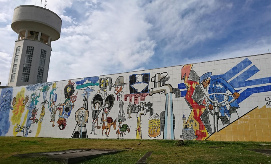 Painel de Poty Lazzarotto sobre o saneamento completa 25 anos - Curitiba, 01/04/2021 - Foto: Divulgação Sanepar