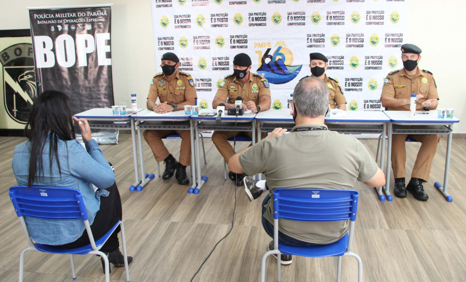 Curitiba, 06 de abril de 2021. Coletiva de Imprensa  - Operação Rio II da Polícia Militar desarticula grupo que praticava tráfico e homicídios no Litoral do estado.