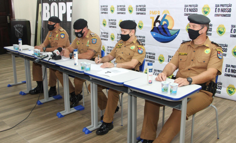Curitiba, 06 de abril de 2021. Coletiva de Imprensa  - Operação Rio II da Polícia Militar desarticula grupo que praticava tráfico e homicídios no Litoral do estado.