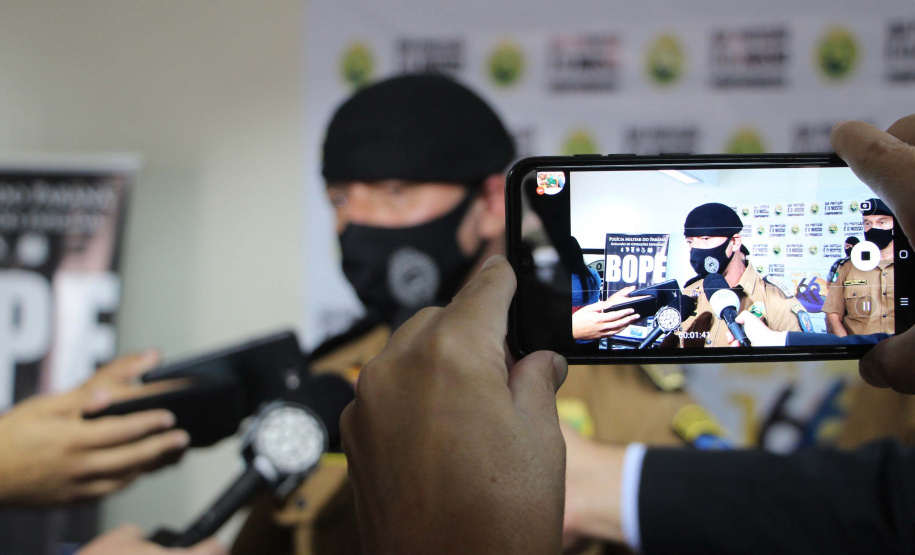 Curitiba, 06 de abril de 2021. Coletiva de Imprensa  - Operação Rio II da Polícia Militar desarticula grupo que praticava tráfico e homicídios no Litoral do estado.
