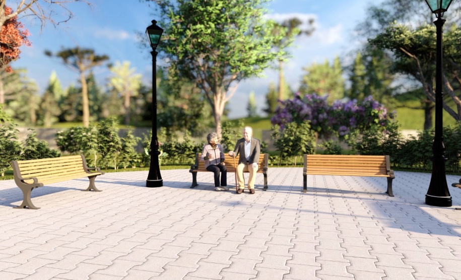 A cidade de Telêmaco Borba, na região dos Campos Gerais, terá até o fim de 2021 o seu primeiro condomínio dos idosos. Serão investidos R$ 3,8 milhões em recursos do Governo do Estado para a construção de 40 moradias a pessoas com 60 anos ou mais, dentro do programa Viver Mais Paraná. - Foto/Arte: Cohapar