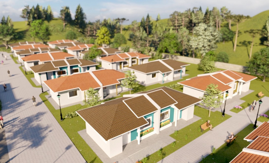 A cidade de Telêmaco Borba, na região dos Campos Gerais, terá até o fim de 2021 o seu primeiro condomínio dos idosos. Serão investidos R$ 3,8 milhões em recursos do Governo do Estado para a construção de 40 moradias a pessoas com 60 anos ou mais, dentro do programa Viver Mais Paraná. - Foto/Arte: Cohapar