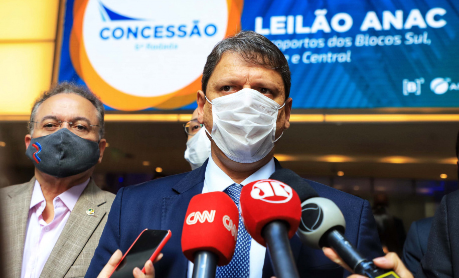 Afonso Pena e outros três aeroportos do Paraná passam à concessão privada.O governador Carlos Massa Ratinho Junior e o secretário estadual da Infraestrutura, Sandro Alex, acompanharam o leilão na sede da B3, em São Paulo. Foto: José Fernando Ogura/AEN