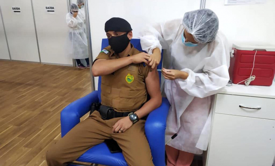 Governo do Estado inicia vacinação das forças de segurança pública - Curitiba, 07/04/2021 - Foto: Divulgação SESP-PR