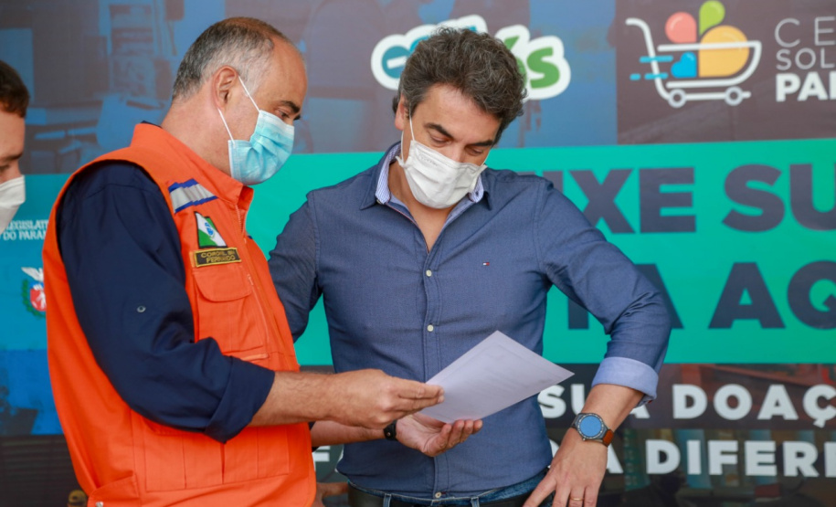 A edição 2021 da campanha Cesta Solidária Paraná, encerrada na terça-feira (06), conseguiu arrecadar mais de 200 toneladas de alimentos. . Foto: Valdelino Pontes