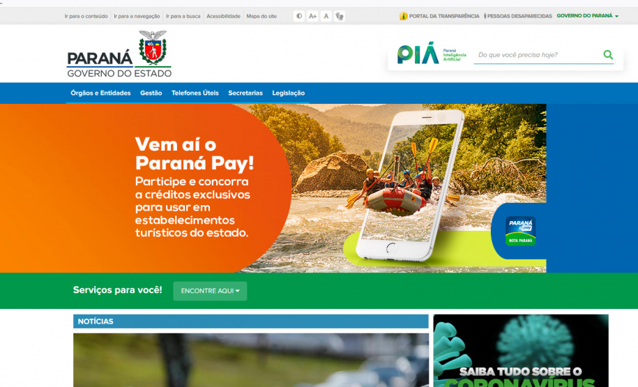 Governo do Paraná tem 16° site mais acessado no Brasil