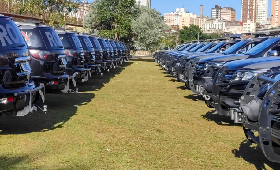 A semana começou com uma grande Operação da Polícia Militar nos Campos Gerais do estado para inibir crimes violentos contra o patrimônio e homicídios. Trata-se de uma malha de recobrimento em relação ao efetivo já existente na região. As equipes do Batalhão de Operações Especiais (BOPE) estarão empenhadas nos próximos 15 dias desenvolvendo abordagens, fiscalização e intensificação de policiamento preventivo em todo o estado. - Ponta Grossa, 12/04/2021 - Foto: Divulgação SESP