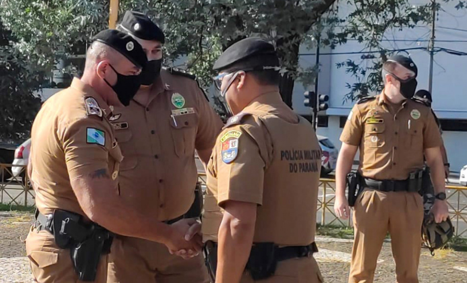 A semana começou com uma grande Operação da Polícia Militar nos Campos Gerais do estado para inibir crimes violentos contra o patrimônio e homicídios. Trata-se de uma malha de recobrimento em relação ao efetivo já existente na região. As equipes do Batalhão de Operações Especiais (BOPE) estarão empenhadas nos próximos 15 dias desenvolvendo abordagens, fiscalização e intensificação de policiamento preventivo em todo o estado. - Ponta Grossa, 12/04/2021 - Foto: Divulgação SESP