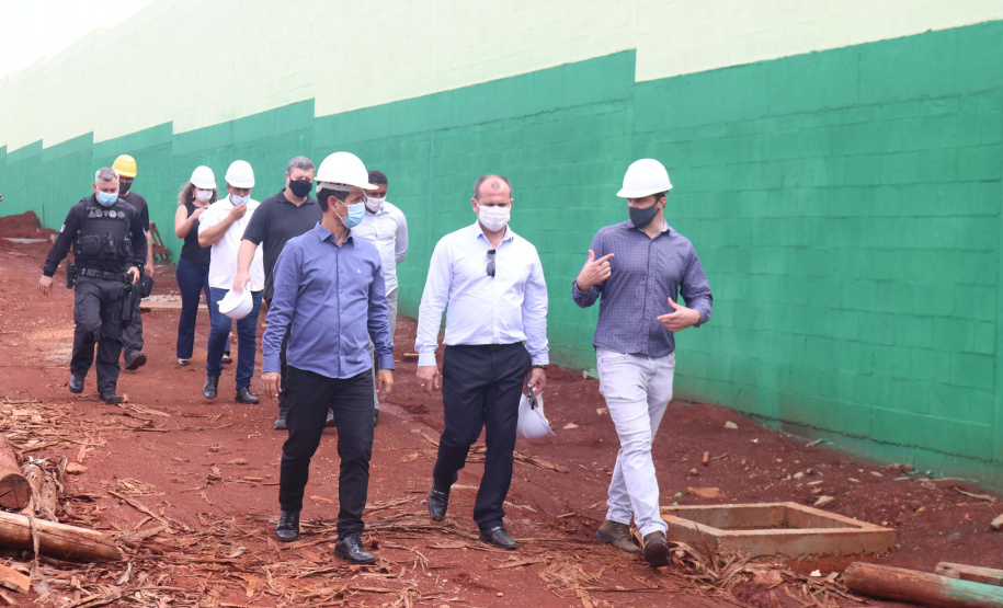 O secretário estadual da Segurança Pública, Romulo Marinho, acompanha obras da nova Cadeia Pública de Foz do Iguaçu. Foto:SESP