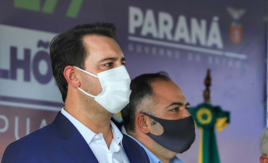 O governador Carlos Massa Ratinho Junior esteve nesta quarta-feira (14) em Guarapuava, na região Central do Estado, para vistoriar as obras de duplicação da BR-277 que cruza o perímetro urbano da cidade. Foto: José Fernando Ogura/AEN