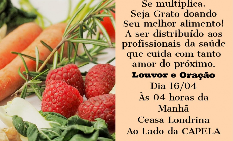 Ceasa Londrina realiza na madrugada desta sexta-feira (16), a partir das 4 horas da manhã, uma ação para doação de hortigranjeiros por parte dos agricultores e permissionários atacadistas da unidade. - foto: Divulgação CEASA Londrina
