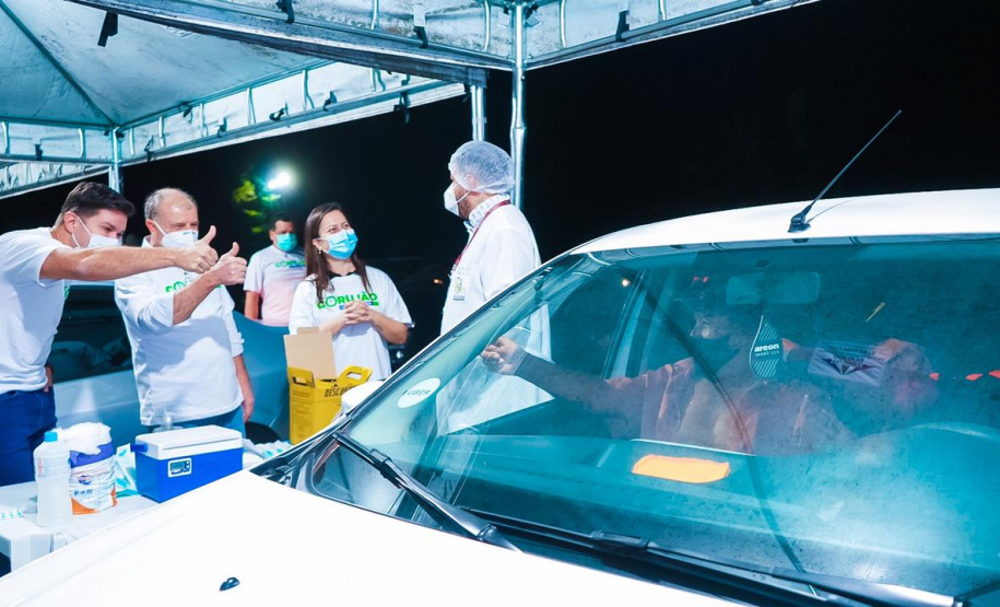 Corujão da Vacinação em Piraquara. Foto: Guilherme Flores/Casa Civil