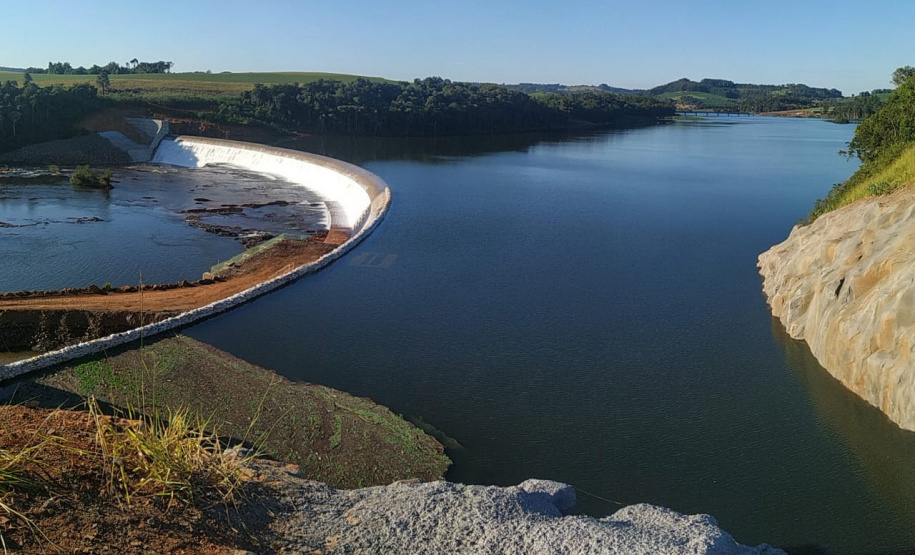 Foi concluído o processo de enchimento do reservatório da Pequena Central Hidrelétrica Bela Vista, instalada pela Copel no rio Chopim, entre os municípios de Verê e São João, no sudoeste do Paraná. - 16/04/2021 - Foto: Divulgação Copel