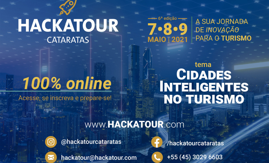 A 6.ª Edição do Hackatour Cataratas, com sede em Foz do Iguaçu, está confirmada para os próximos dias 07, 08 e 09 de maio. O evento consiste numa maratona de programação de softwares voltados para o setor de turismo e tem por objetivo incentivar o empreendedorismo, divulgar a cultura das inovações e aproximar o mercado do turismo com a área da tecnologia.