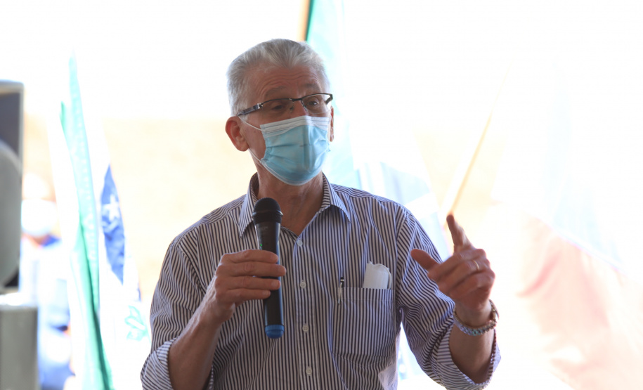 O governador Carlos Massa Ratingo Junior participou nesta quinta-feira (22) da entrega de um novo frigorífico para abate e processamento de peixes em Alvorada do Sul, no Norte Pioneiro.  -  Alvorada do Sul, 22/04/2021  -  Foto: Ari Dias/AEN