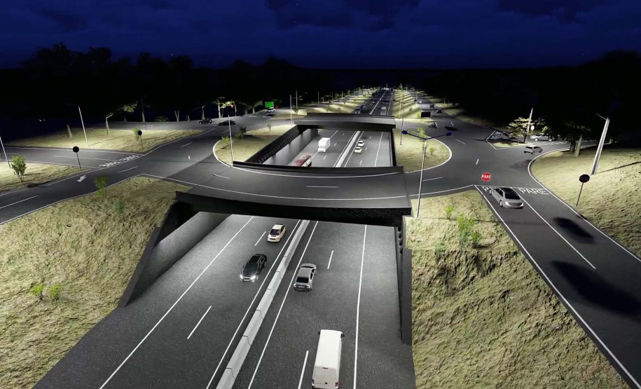 Localizado a poucos metros do Aeroporto Municipal Orlando de Carvalho e do Parque Industrial, o trevo vai dar lugar a um viaduto de duas alças.