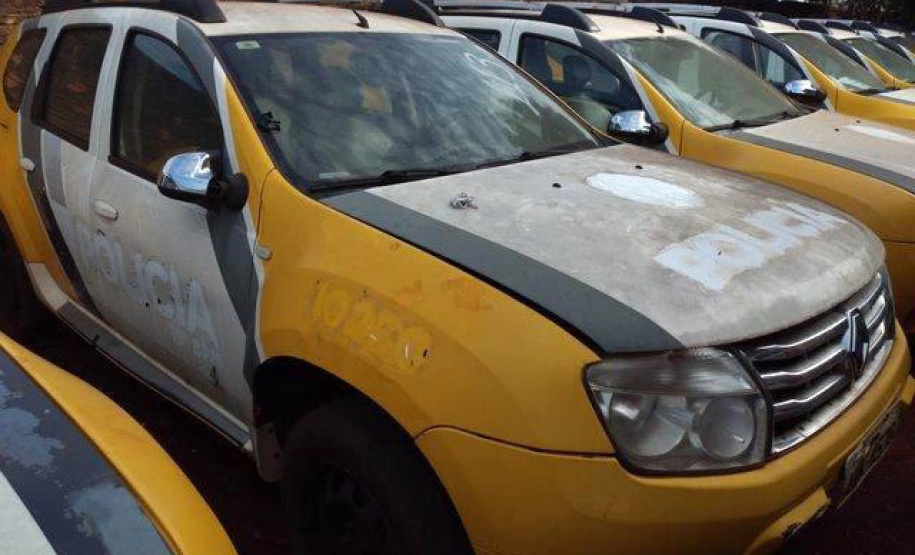 Termina nesta quarta-feira (28/04), às 9 horas, o prazo para interessados no leilão, de 98 veículos da Polícia Militar, formalizarem seus lances. Os veículos, que tornaram-se inservíveis para uso policial nas ruas, mas são úteis para uso no cotidiano, estão parados em pátios de quartéis de cidades do Oeste do estado e em São José dos Pinhais, na Região Metropolitana de Curitiba.  - Curitiba, 27/04/2021  -  Foto: Divulgação SESP/PR