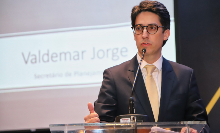 Secretário de Planejamento, Valdemar Bernardo Jorge, durante apresentação no evento Paraná Day.  -  Curitiba, 05/02/2019  -  Foto: José Fernando Ogura/ANPr