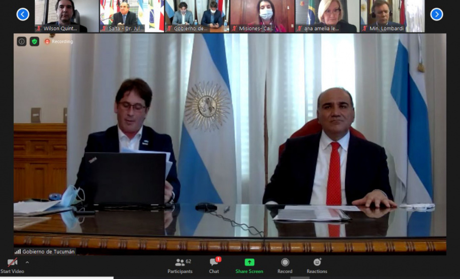 O diretor de Operações e vice-presidente do Banco Regional de Desenvolvimento do Extremo Sul (BRDE), Wilson Bley Lipski, e o secretário executivo do Conselho e Integração Sul (Codesul), Wilson Quinteiro, participaram de uma reunião virtual com membros da Zona de Integração do Centro Oeste da América do Sul (Zicosur), criada em 1997. Um dos objetivos é aumentar a integração com atores comerciais e autoridades relevantes do Mercosul. -  Curitiba, 29/04/2021  -  Foto: BRDE