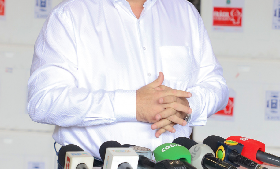 São 303.000 doses da Covishield, da Universidade de Oxford/Astrazeneca/Fiocruz, e 6.200 doses da Coronavac. Doses serão distribuídas às 22 Regionais do Paraná a partir das 8h desta sexta-feira (29). Foto: Ari Dias/AEN