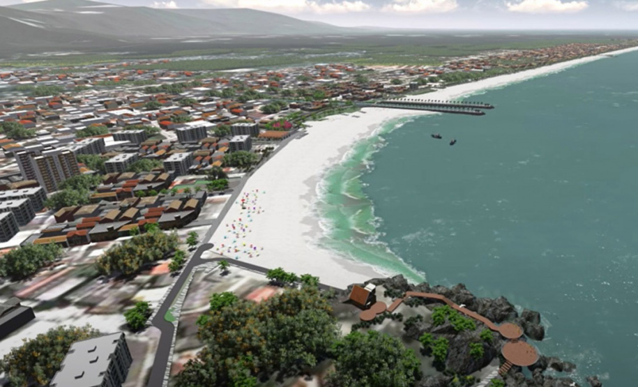 A minuta do edital de licitação das obras de recuperação da orla de Matinhos, no Litoral do Paraná, já está disponível para consulta das empresas interessadas. - Foto: Divulgação SEDEST