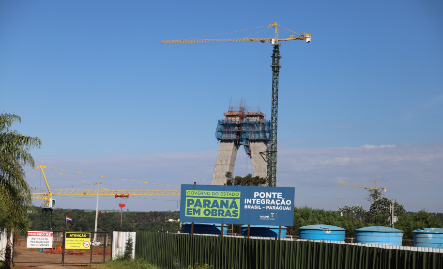 Segunda Ponte Foz Andamento das obras na Ponte da Integração Brasil - Paraguai, entre Foz do Iguaçu e Presidente Franco .08/04/2021 - Foto: Geraldo Bubniak/AEN