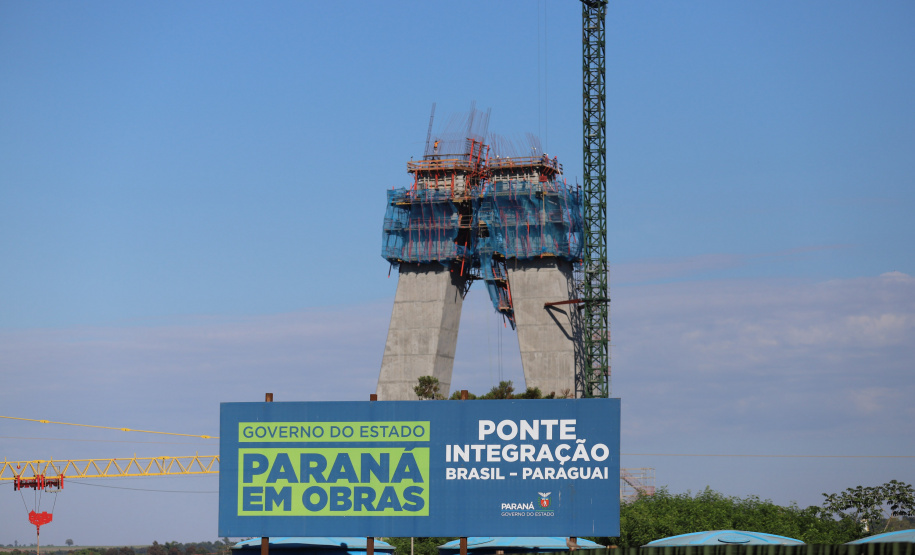 Segunda Ponte Foz Andamento das obras na Ponte da Integração Brasil - Paraguai, entre Foz do Iguaçu e Presidente Franco .08/04/2021 - Foto: Geraldo Bubniak/AEN