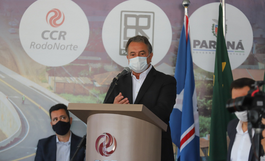 Viaduto Campo Largo O governador Carlos Massa Ratinho Junior inaugura nesta segunda-feira (3), o viaduto Prefeito Marcelo Puppi e passarela William Haj Mussi, no Km 109 da BR-277, nas proximidades do Cercadinho em Campo Largo. Deputado Plauto Miro. 03/05/2021 - Foto: Geraldo Bubniak/AEN