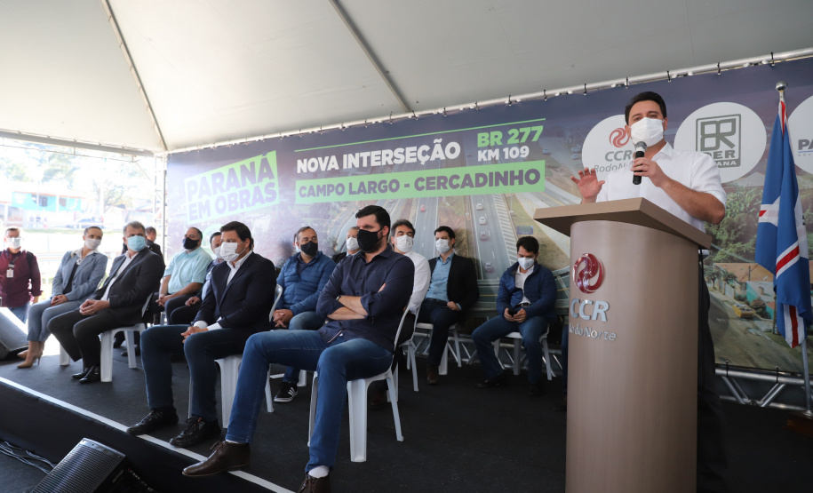 Viaduto Campo Largo O governador Carlos Massa Ratinho Junior inaugura nesta segunda-feira (3), o viaduto Prefeito Marcelo Puppi e passarela William Haj Mussi, no Km 109 da BR-277, nas proximidades do Cercadinho em Campo Largo. 03/05/2021 - Foto: Geraldo Bubniak/AEN