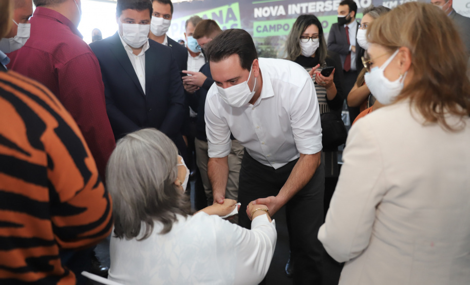 Viaduto Campo Largo O governador Carlos Massa Ratinho Junior inaugura nesta segunda-feira (3), o viaduto Prefeito Marcelo Puppi e passarela William Haj Mussi, no Km 109 da BR-277, nas proximidades do Cercadinho em Campo Largo. 03/05/2021 - Foto: Geraldo Bubniak/AEN