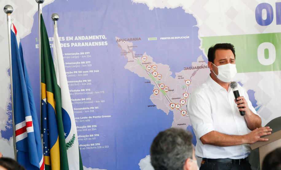 O governador Carlos Massa Ratinho Junior inaugura nesta segunda-feira (3), o viaduto Prefeito Marcelo Puppi e passarela William Haj Mussi, no Km 109 da BR-277, nas proximidades do Cercadinho em Campo Largo. 03/05/2021 - Foto: Jonathan Campos/AEN