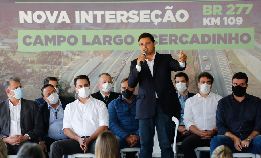 O governador Carlos Massa Ratinho Junior inaugura nesta segunda-feira (3), o viaduto Prefeito Marcelo Puppi e passarela William Haj Mussi, no Km 109 da BR-277, nas proximidades do Cercadinho em Campo Largo. 03/05/2021 - Foto: Jonathan Campos/AEN