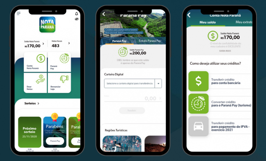 O Nota Paraná lançou nesta segunda-feira (03/05) seu novo aplicativo onde o consumidor pode realizar e acompanhar ações relacionadas ao Nota Paraná e também ao Paraná Pay ? novo programa criado pelo Governo do Estado que vai beneficiar os consumidores paranaenses e fomentar o turismo regional. - Curitiba, 03/05/2021 - Foto: Divulgação SEFA