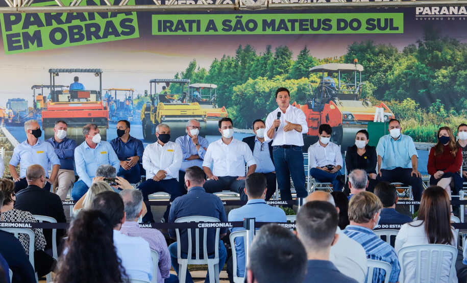Governador Carlos Massa Ratinho Junior entrega primeiro trecho de pavimentacao da pr 364, Miguel Picheth, que liga Irati a Sao Mateus do Sul. - Irati, 03/05/2021 - Foto: Rodrigo Félix Leal/Infraestrutura
