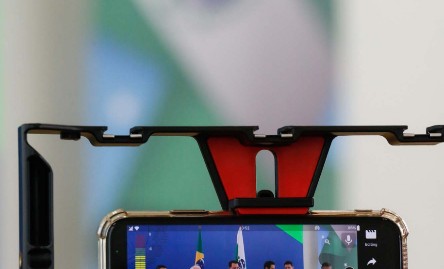 O governador Carlos Massa Ratinho Junior atende a imprensa nesta para falar sobre o retorno gradativo das aulas presenciais na rede estadual de ensino. Foto:Jonathan Campos/AEN