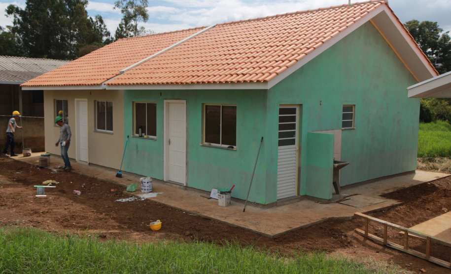 Obras habitacionais em Prudentópolis estão com 90% de conclusão. Foto: Alessandro Vieira/AEN