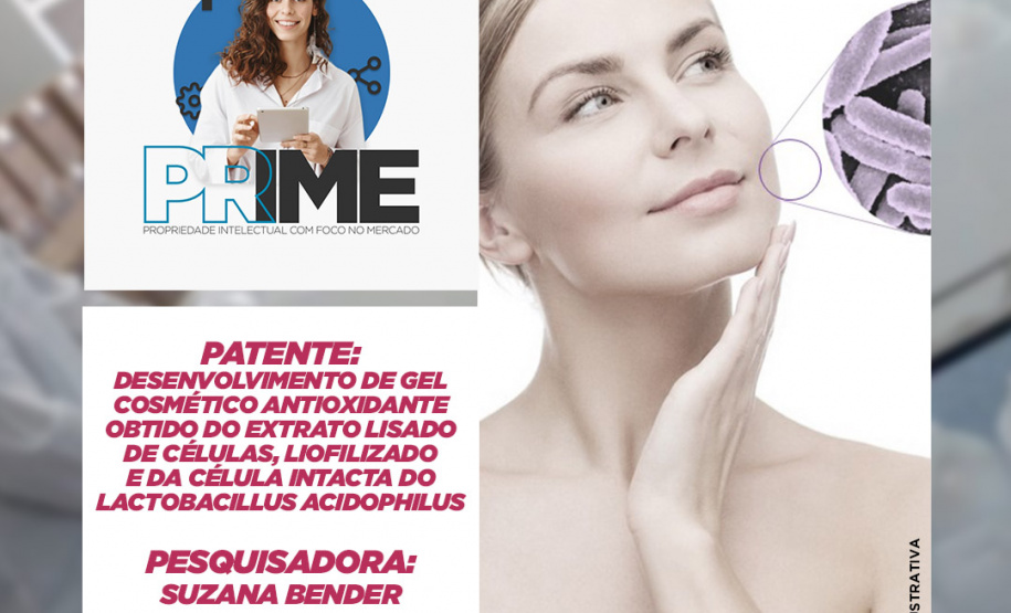 A patente intitulada ?Desenvolvimento de gel cosmético antioxidante obtido do extrato lisado de células, liofilizado e da célula intacta do Lactobacillus acidophilus? está entre os oitos projetos aprovados no Prime e desenvolvidos na Universidade Estadual do Oeste do Paraná (Unioeste)